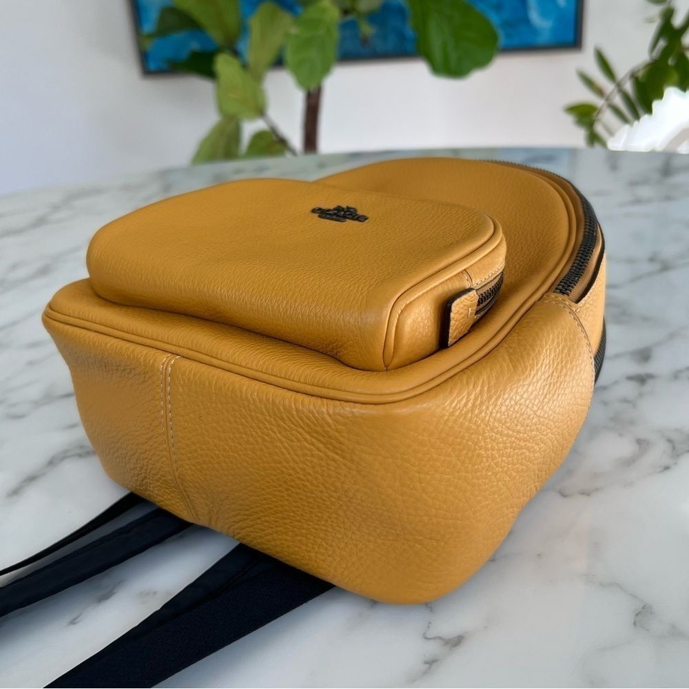 NWT COACH Mini Court Backpack Buttercup Yellow Pebble Leather - Picture 9 of 14